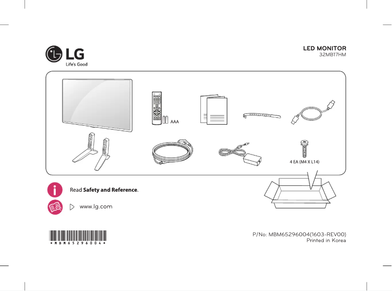 Page 1 de la notice Manuel utilisateur LG 32MB17HM