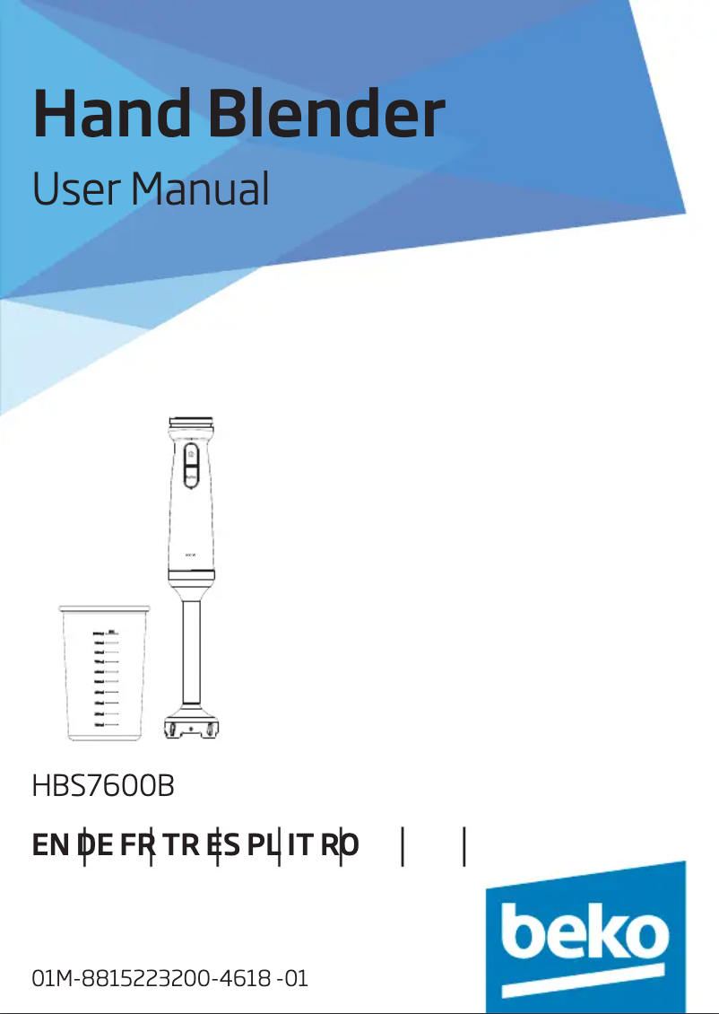 Page 1 de la notice Manuel utilisateur Beko HBS7600B
