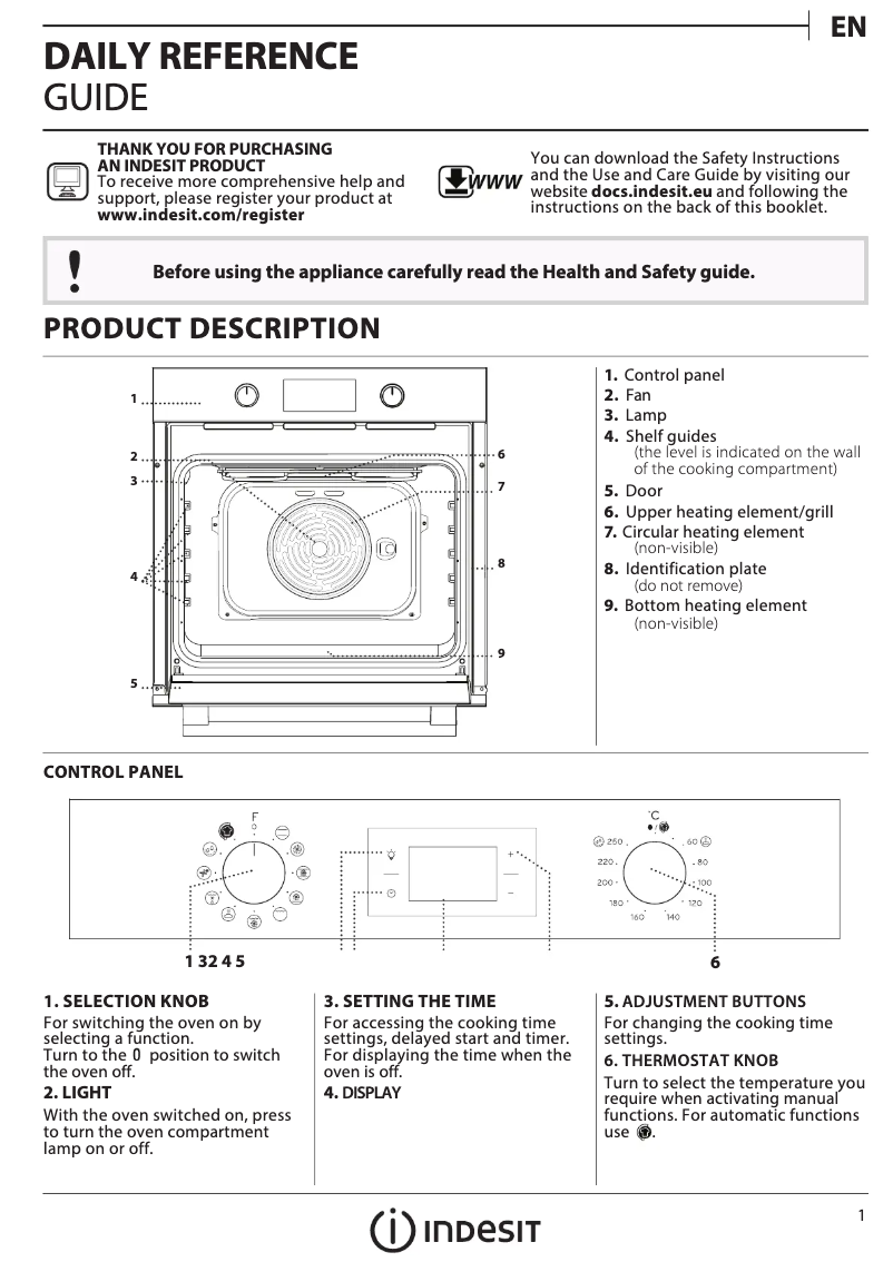 Page n°1 - Mode d'emploi Indesit IFW 4844 H WH