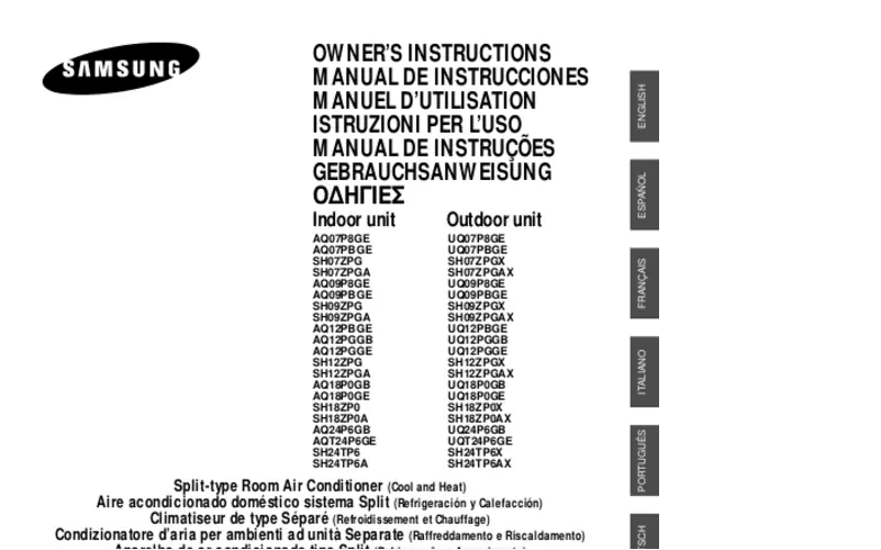 Image de la première page du manuel de l'appareil AQ09PBGE