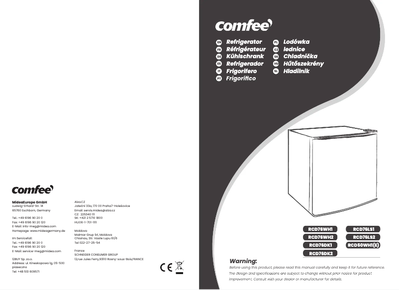 Image de la première page du manuel de l'appareil RCD76WH1
