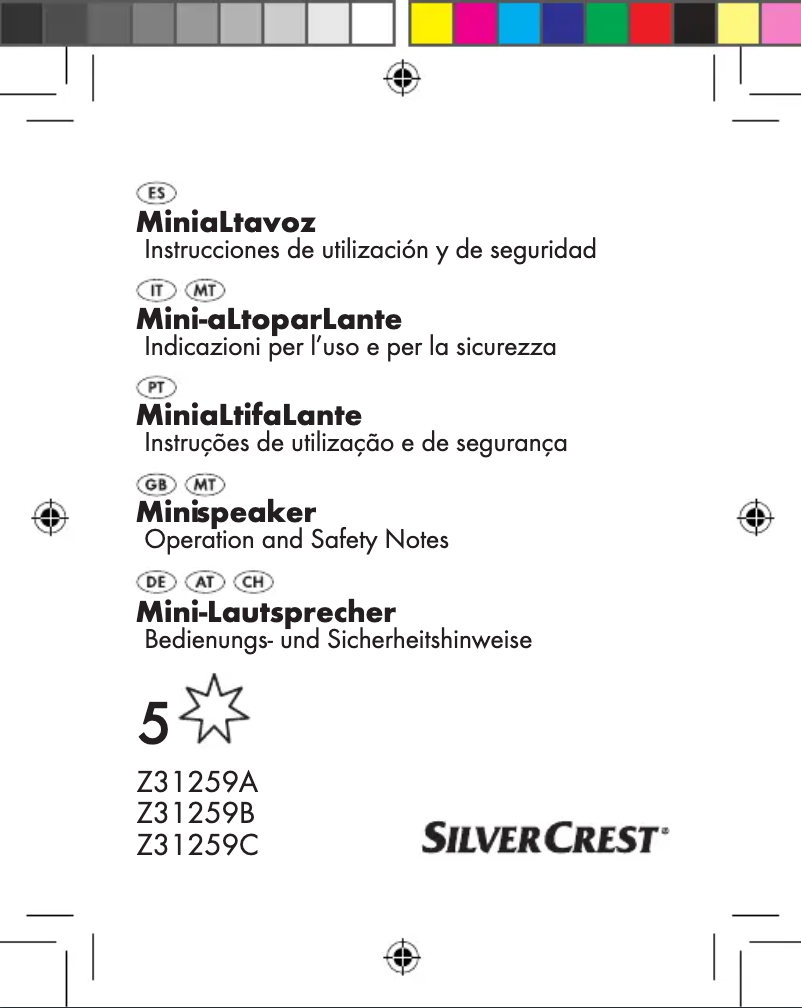 Page 1 de la notice Manuel utilisateur SilverCrest Z31259A
