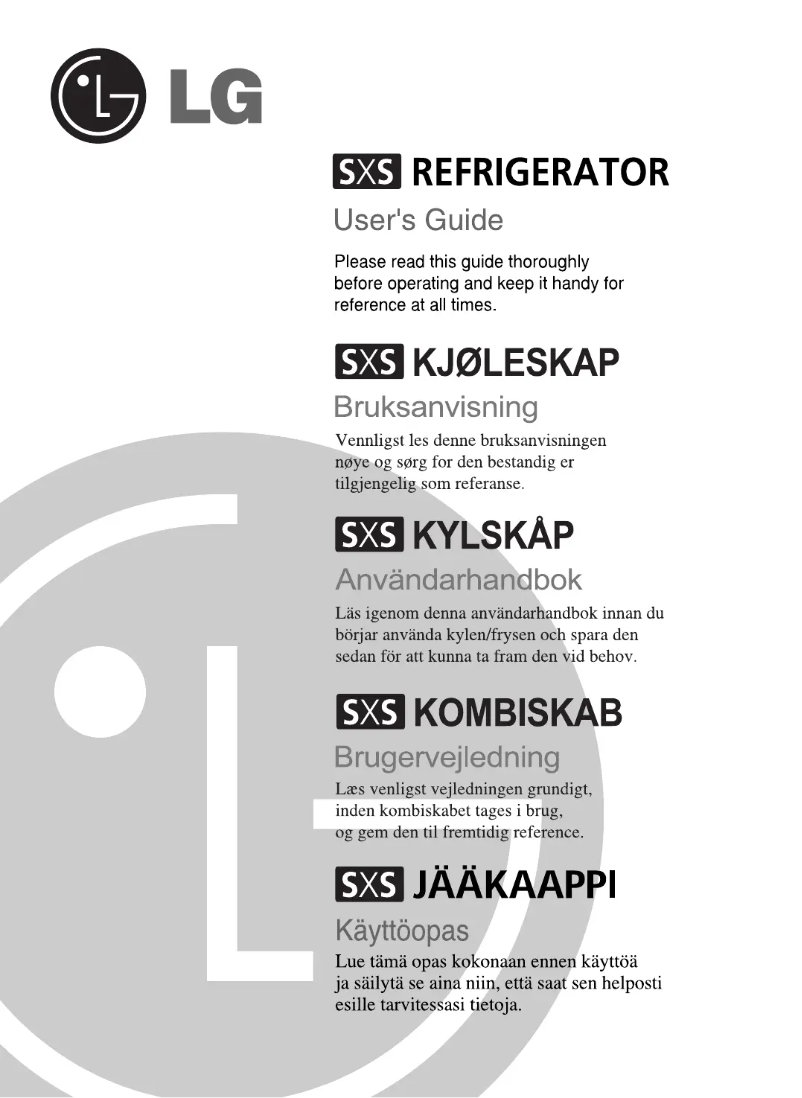 Page n°1 - Manuel utilisateur LG GR-P227ZRAK