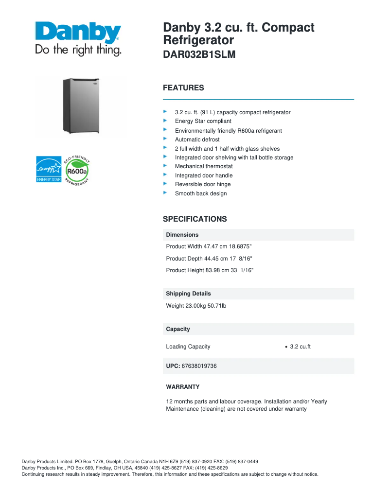 Image de la première page du manuel de l'appareil DAR032B1SLM