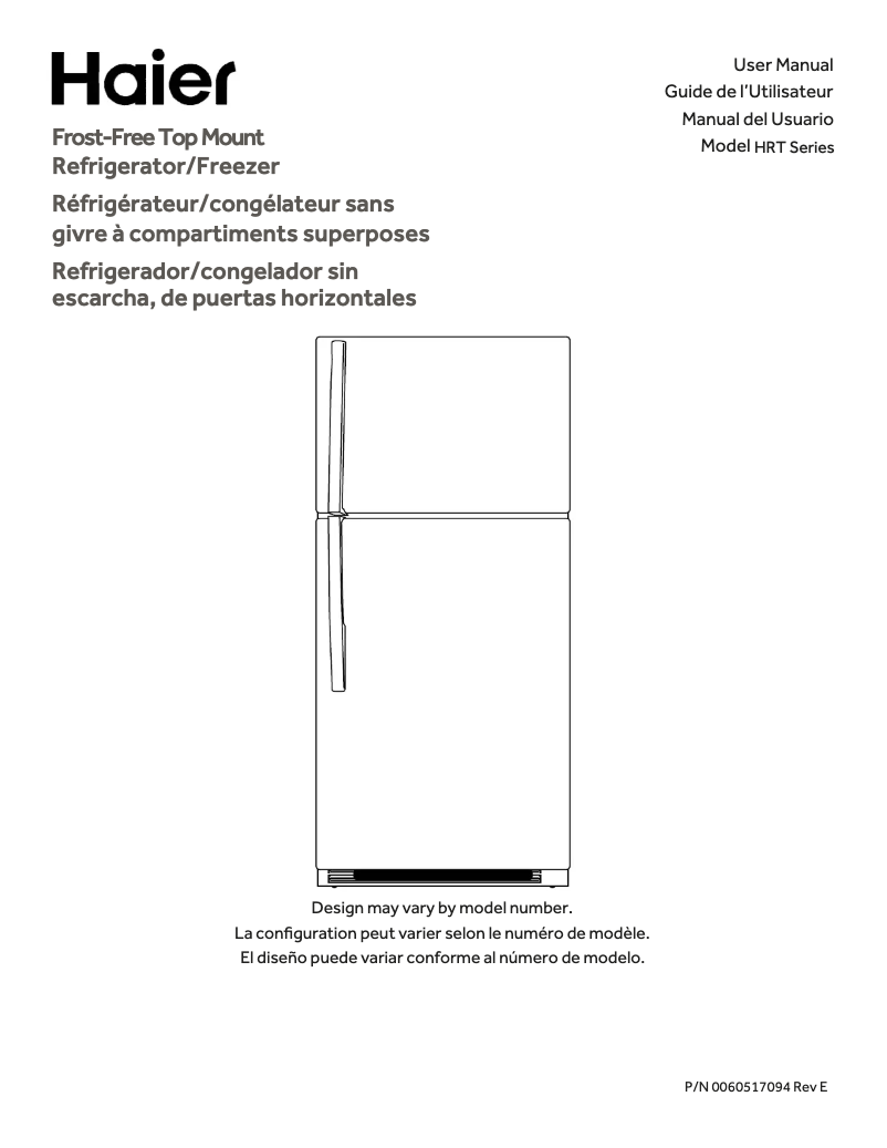 Image de la première page du manuel de l'appareil HRT18R1APW