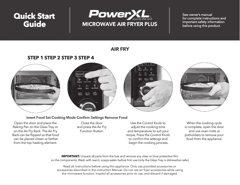 Image de la première page du manuel de l'appareil Microwave Air Fryer Plus BDK02