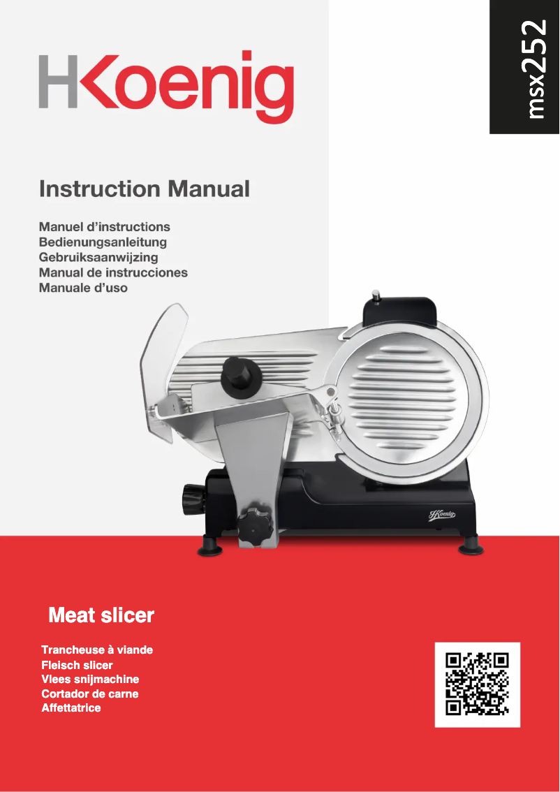 Page 1 de la notice Manuel utilisateur H.Koenig MSX252