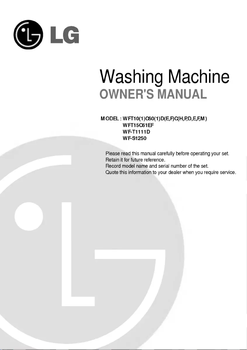 Page n°1 - Manuel utilisateur LG WF-S1250