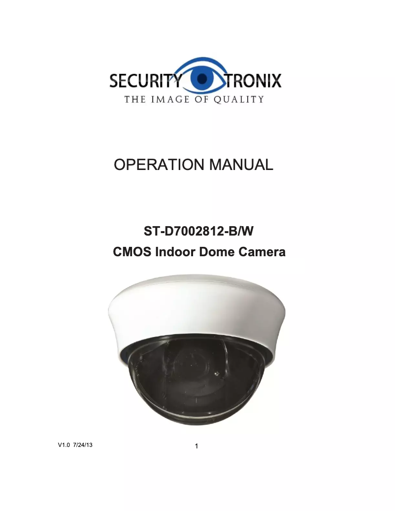 Page 1 de la notice Manuel utilisateur Security Tronix ST-D7002812-B