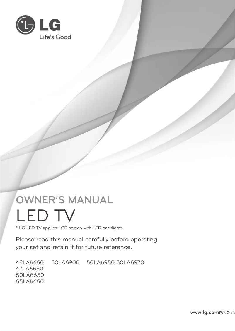 Page n°1 - Manuel utilisateur LG 50LA6650