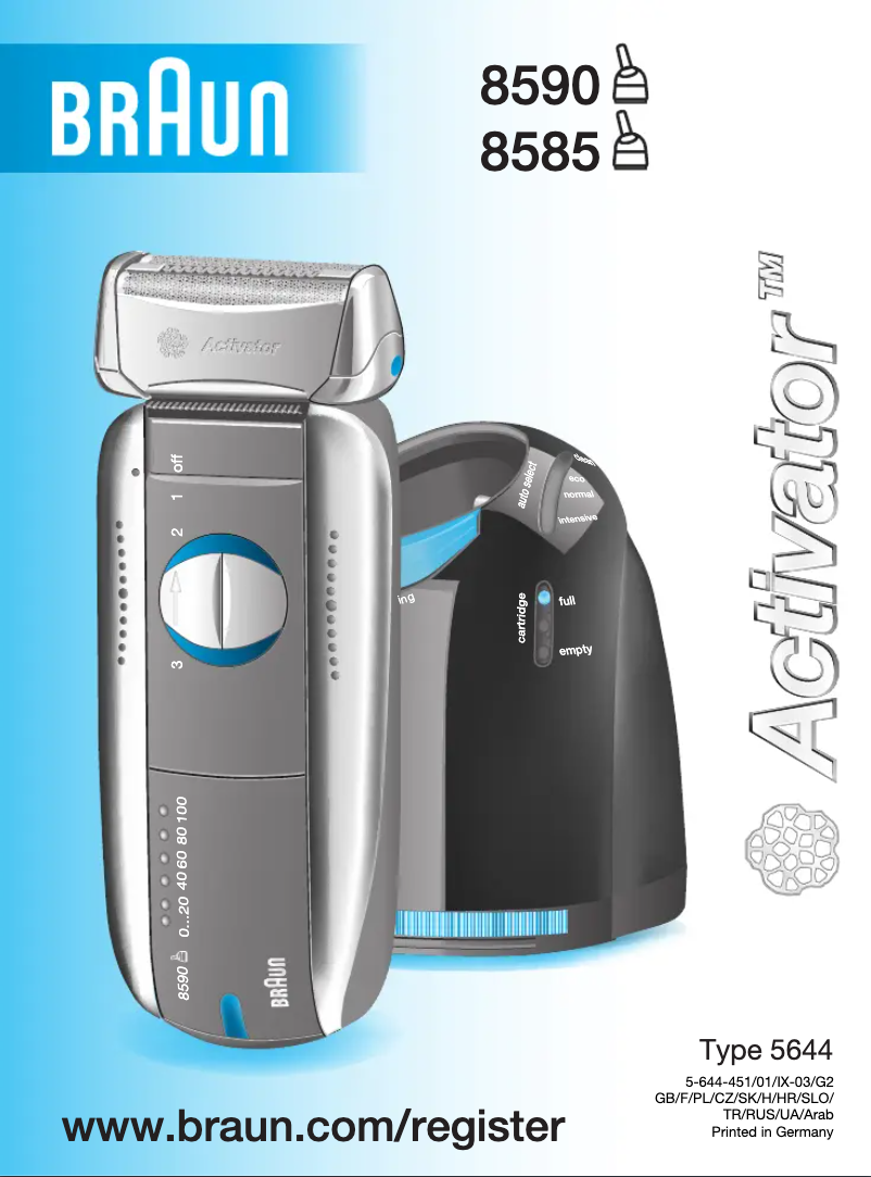 Page n°1 - Manuel utilisateur Braun Activator 8590
