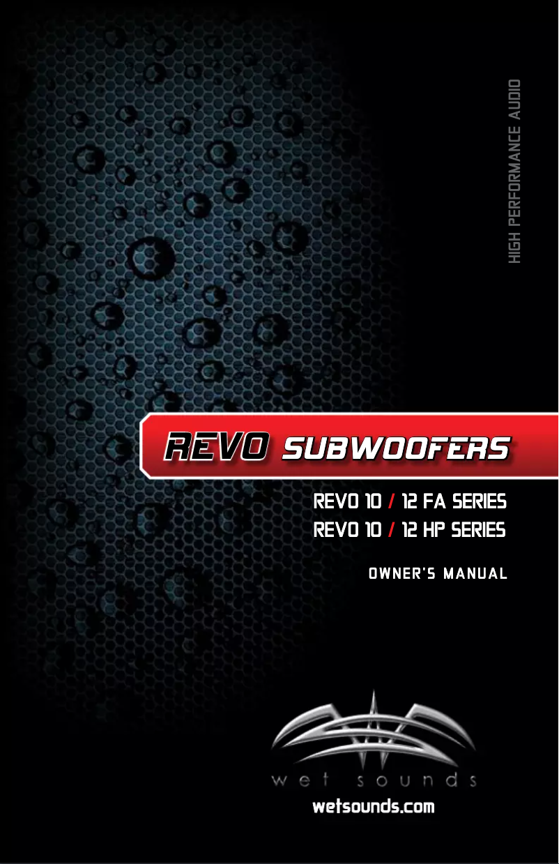 Image de la première page du manuel de l'appareil REVO 12 FA S2-W