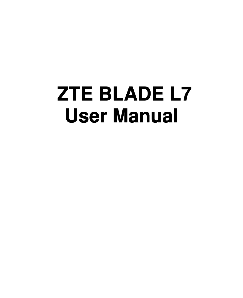 Image de la première page du manuel de l'appareil Blade L7
