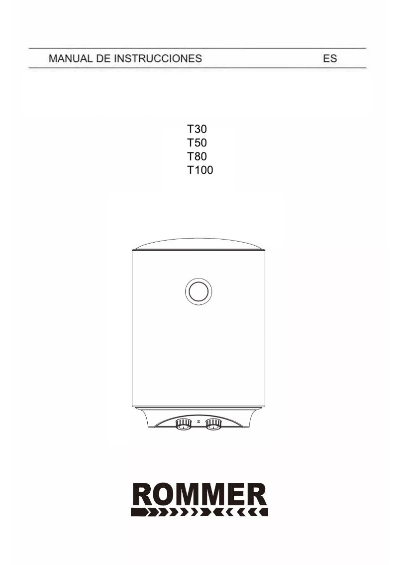 Page 1 de la notice Manuel utilisateur Rommer T 50