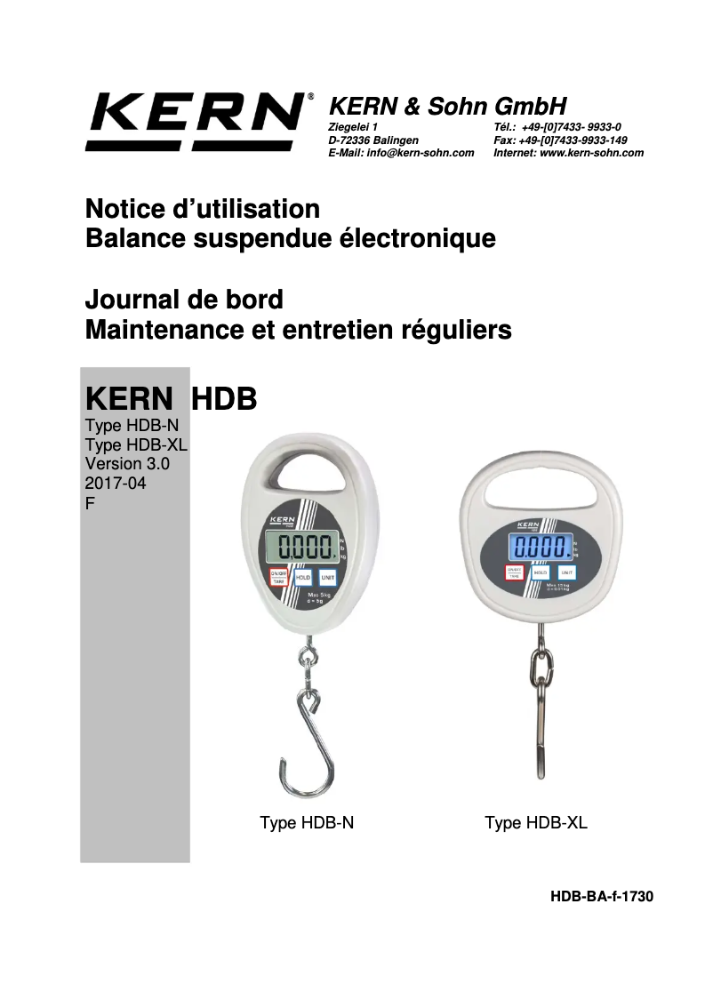 Image de la première page du manuel de l'appareil HDB 6K-3XL