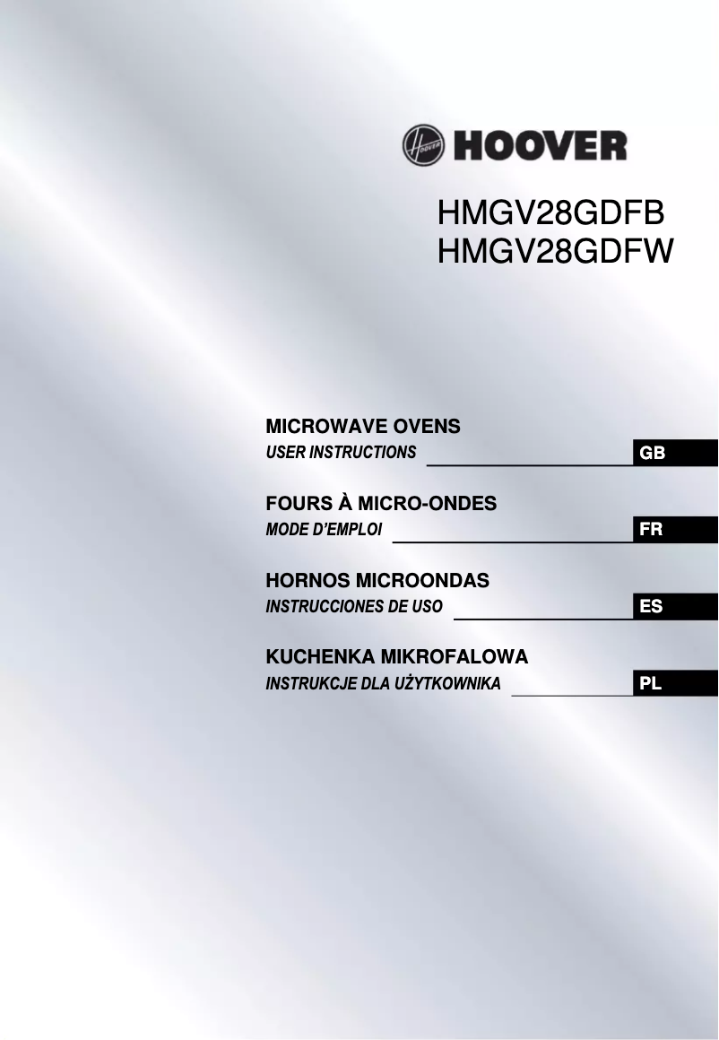 Page n°1 - Manuel utilisateur Hoover HMGV28GDFB