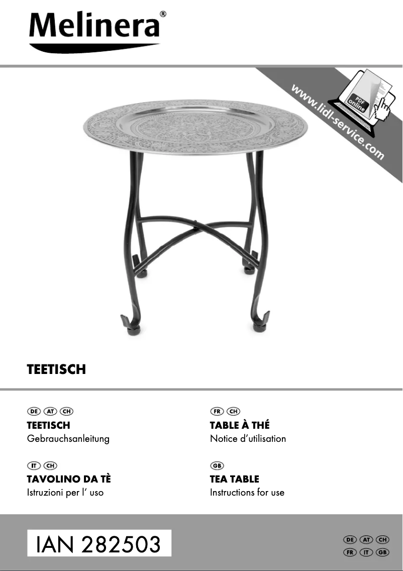 Page n°1 - Manuel utilisateur Melinera IAN 282503