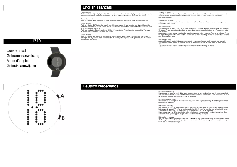 Image de la première page du manuel de l'appareil Kate 1710