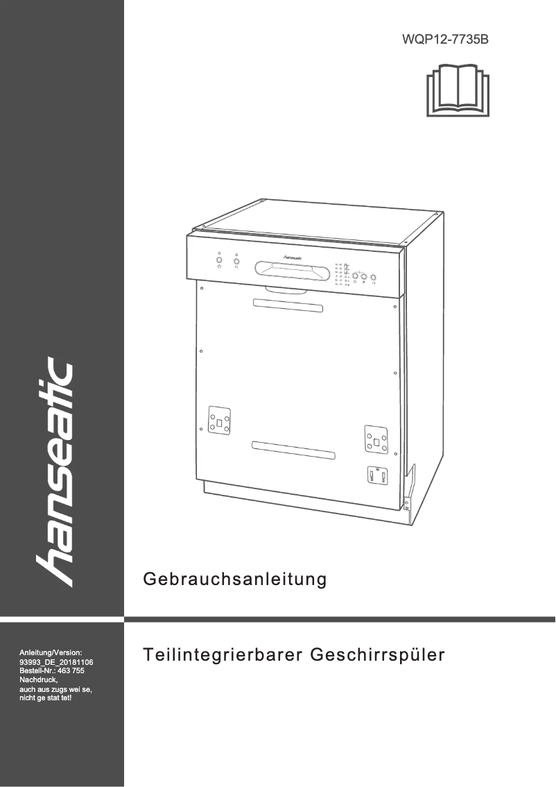 Página 1 del manual Manual de usuario Hanseatic WQP12-7735B