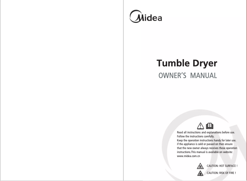 Page 1 de la notice Manuel utilisateur Midea MD710W