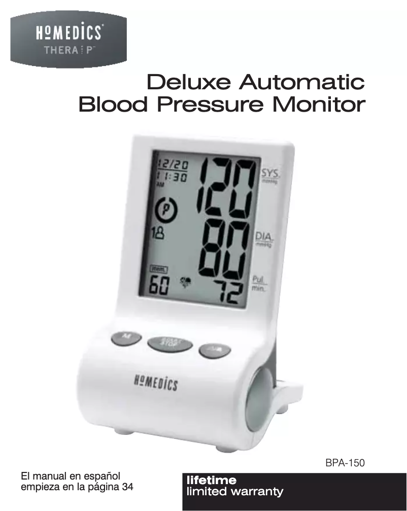 Page n°1 - Manuel utilisateur Homedics BPA-150