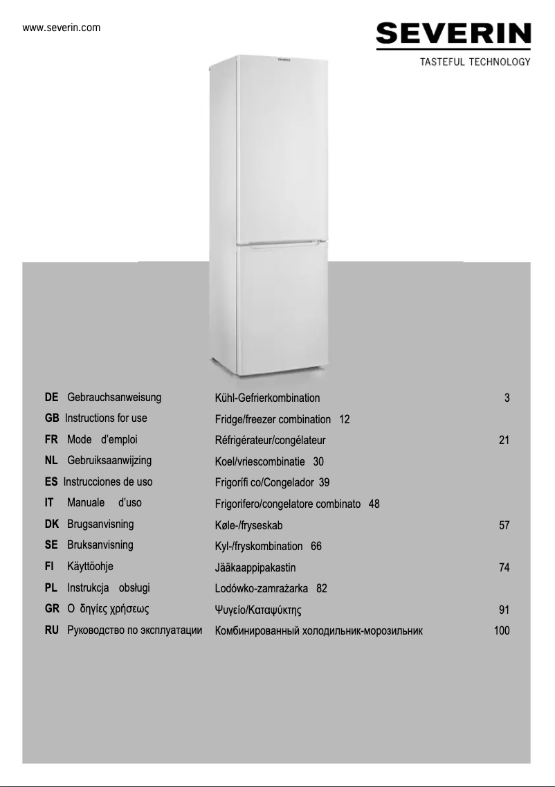 Page n°1 - Manuel utilisateur Severin KS 9783