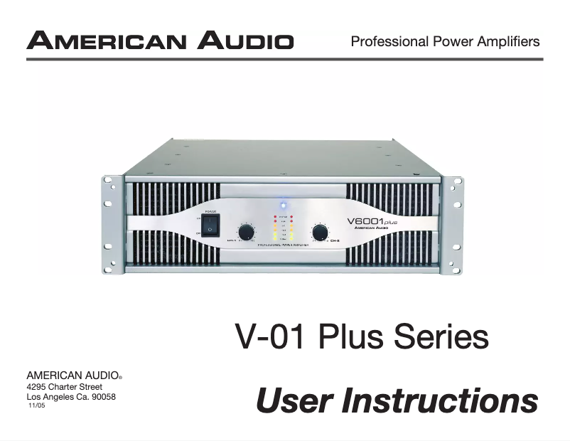 Page n°1 - Manuel utilisateur American Audio V-5001