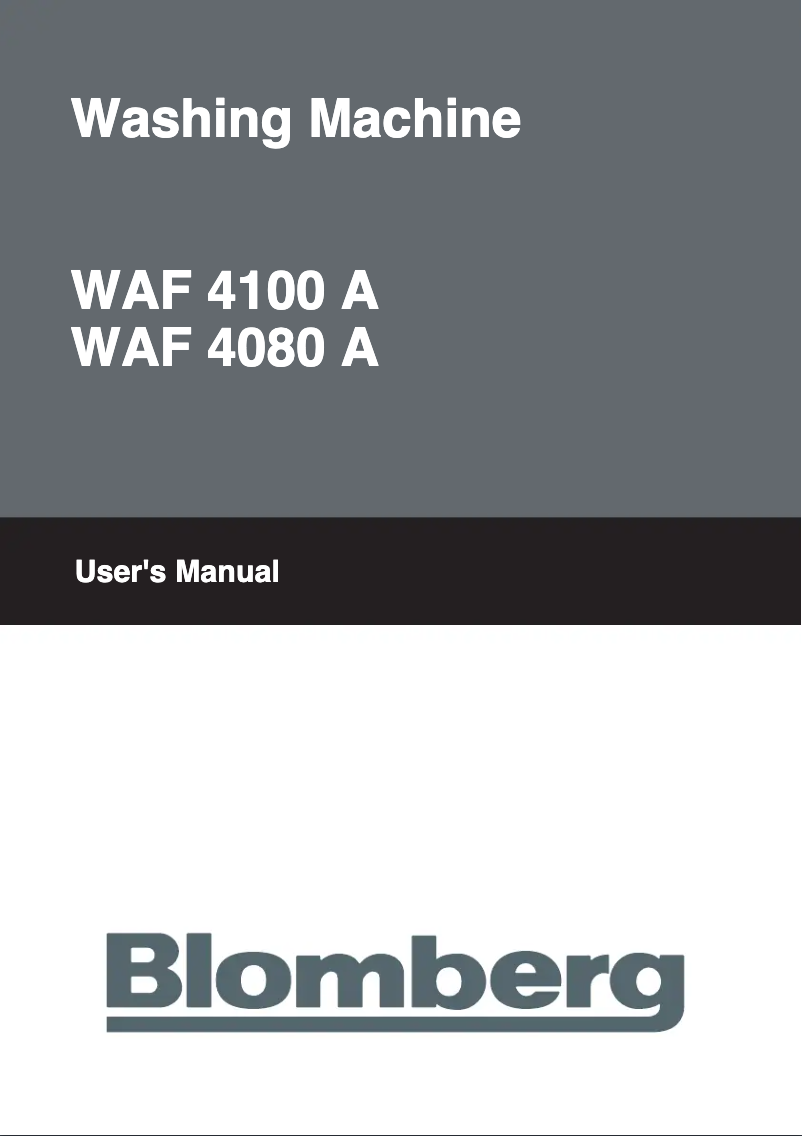 Page 1 de la notice Manuel utilisateur Blomberg WAF 4100 A