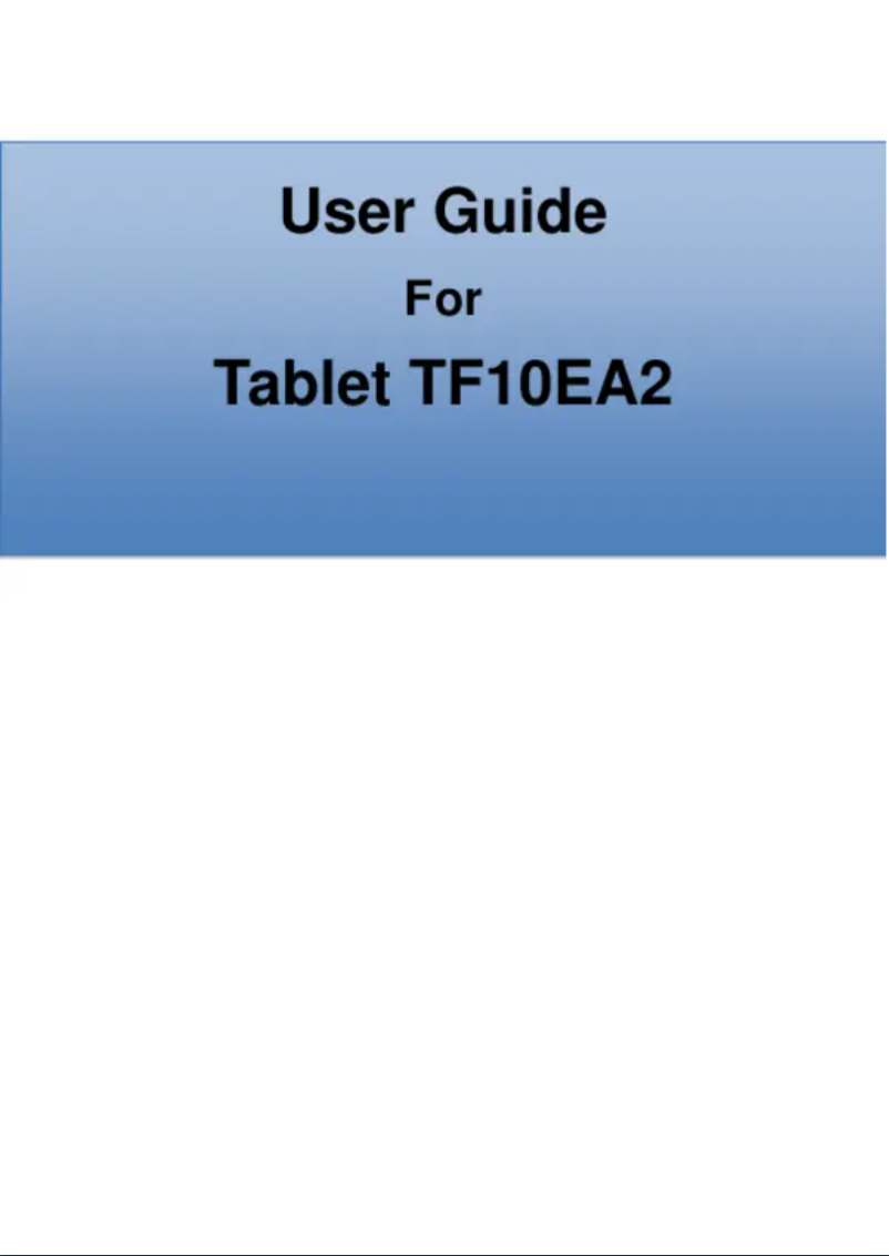 Image de la première page du manuel de l'appareil TF10EA2