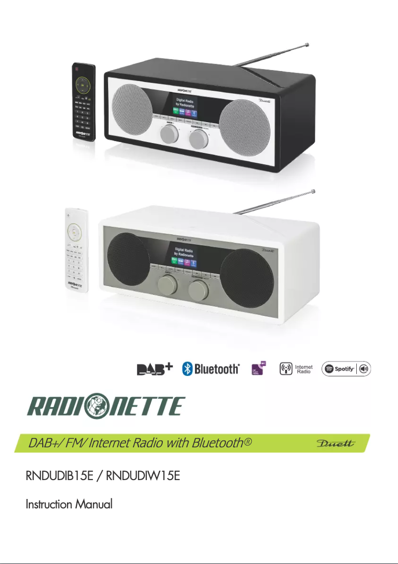 Page 1 de la notice Manuel utilisateur Radionette RNDUDIB15E