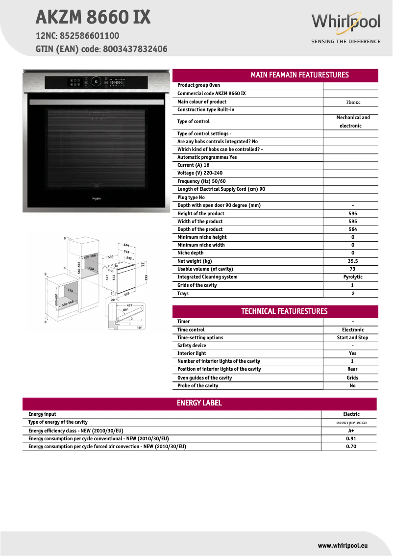 Imagen de la primera página del manual del dispositivo AKZM 8660 IX