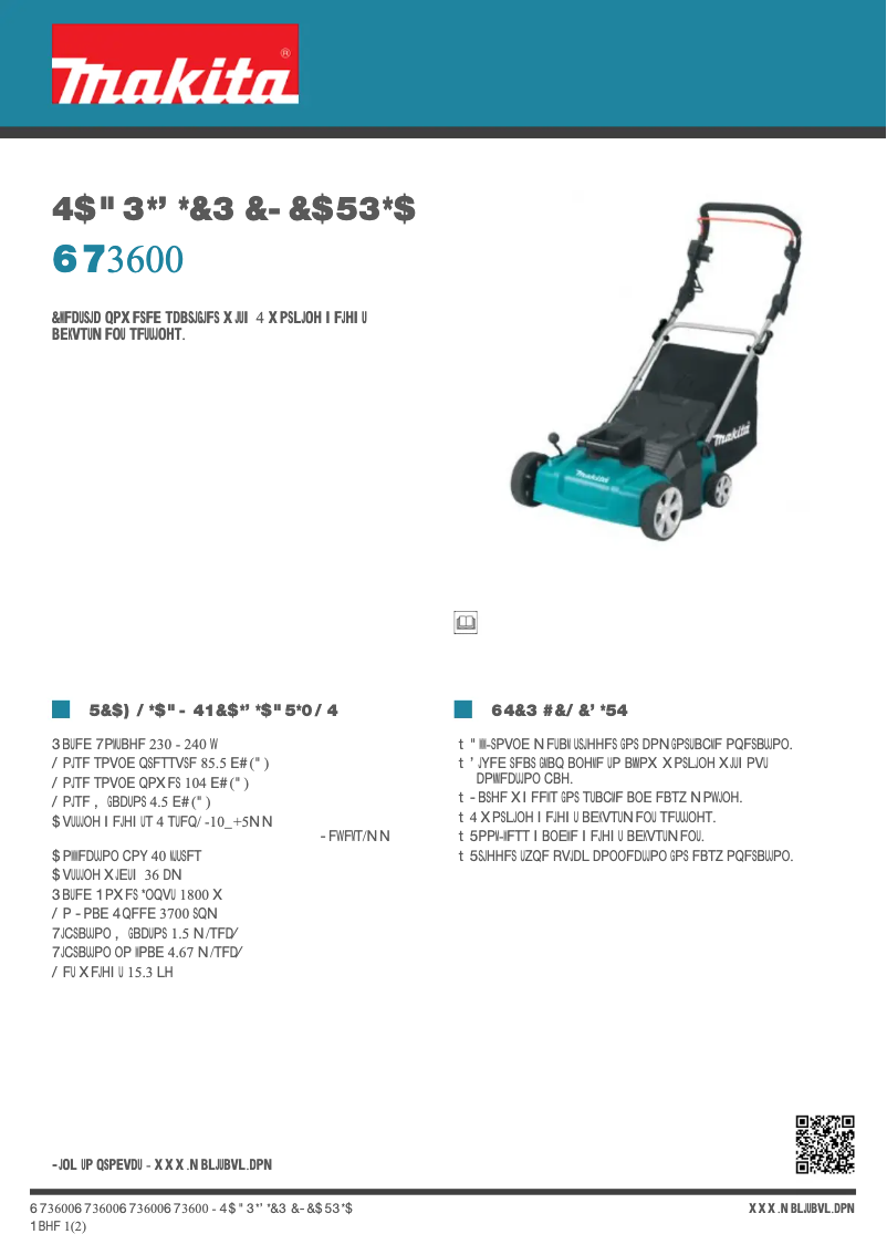 Image de la première page du manuel de l'appareil UV3600