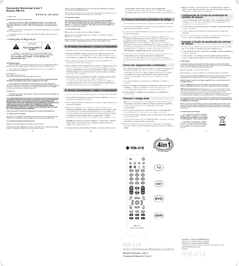 Image de la première page du manuel de l'appareil RM418