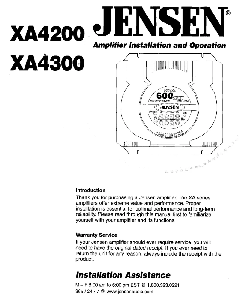 Image de la première page du manuel de l'appareil XA4300
