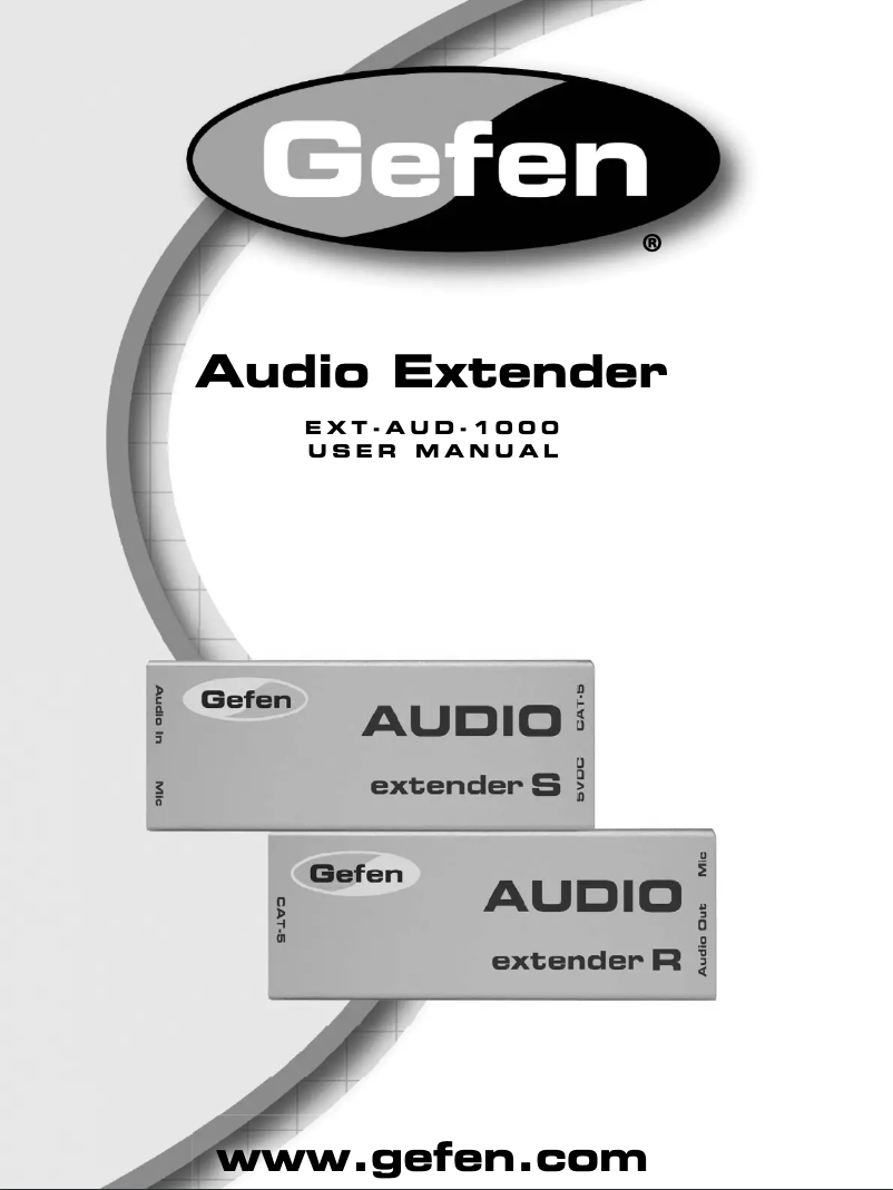 Page 1 de la notice Manuel utilisateur Gefen EXT-AUD-1000