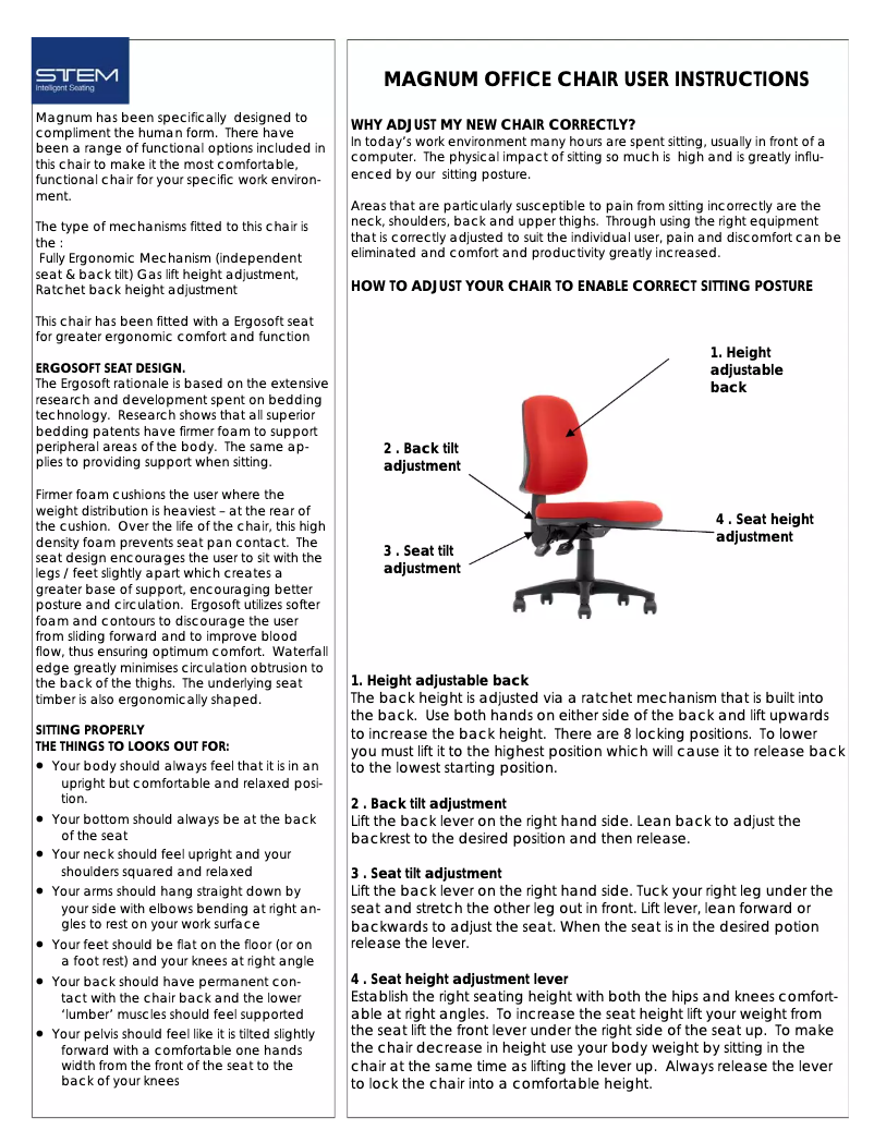 Page n°1 - Manuel utilisateur Stem Magnum 6600