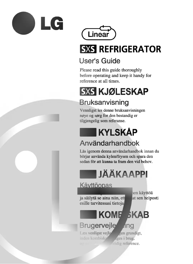 Page n°1 - Manuel utilisateur LG GR-L217PNBV