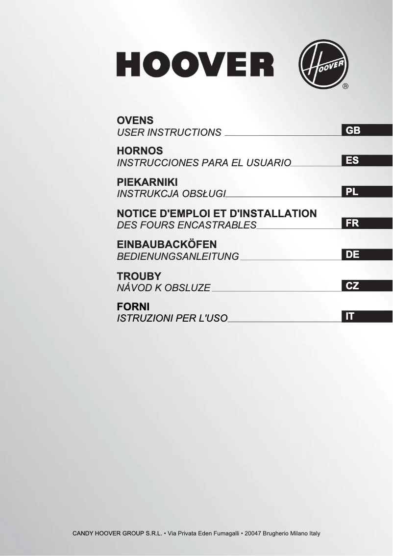 Page 1 de la notice Manuel utilisateur Hoover HOA65VW