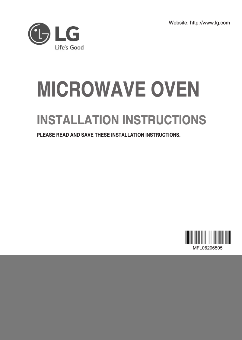 Page 1 de la notice Guide d'installation LG LMV1831SS