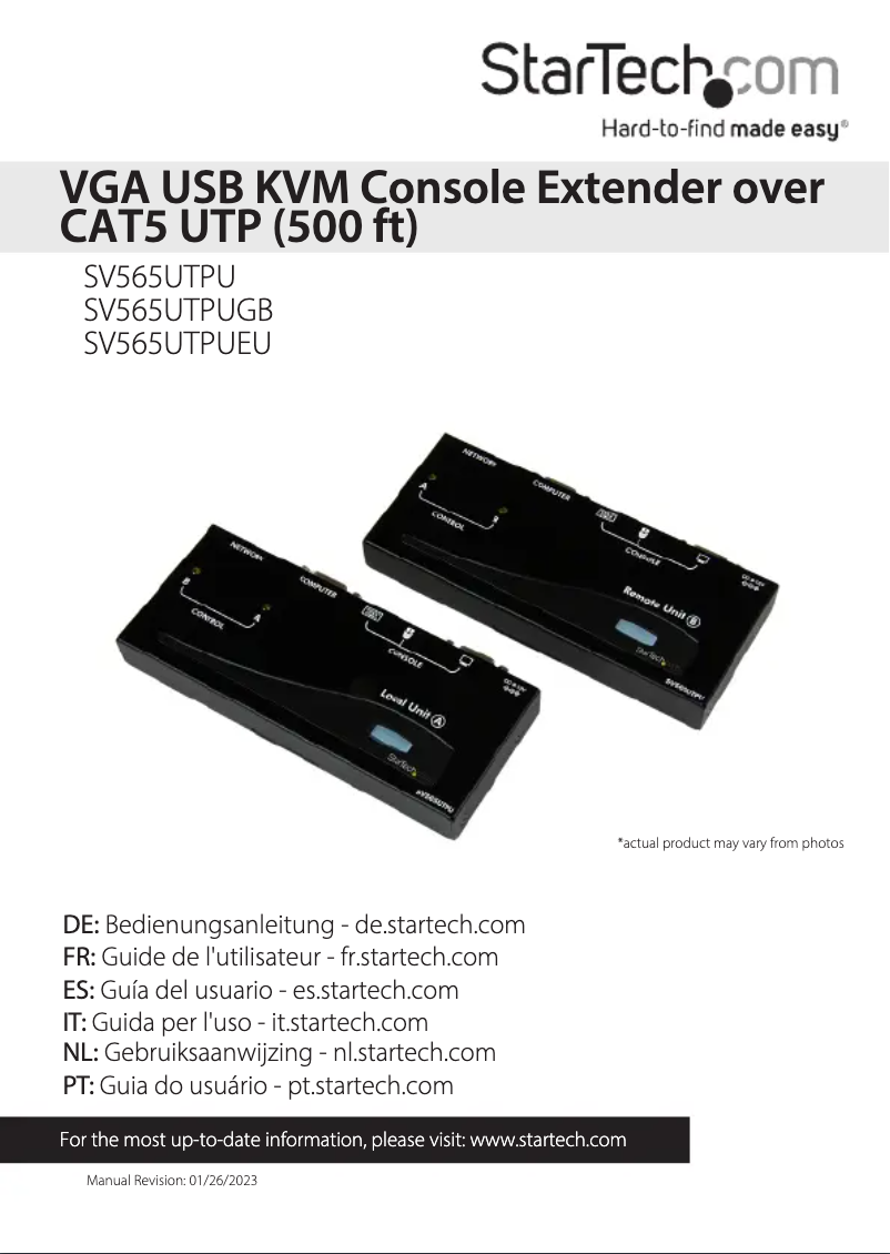 Image de la première page du manuel de l'appareil SV565UTPU