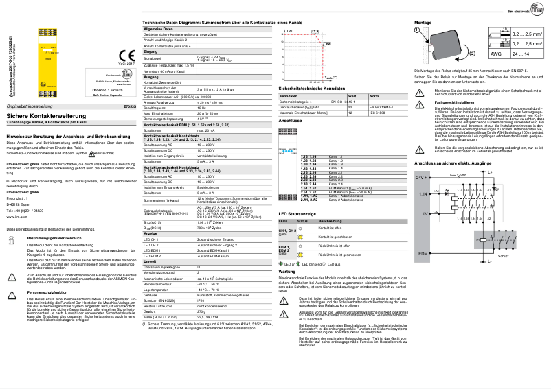Page n°1 - Manuel utilisateur IFM E7053S