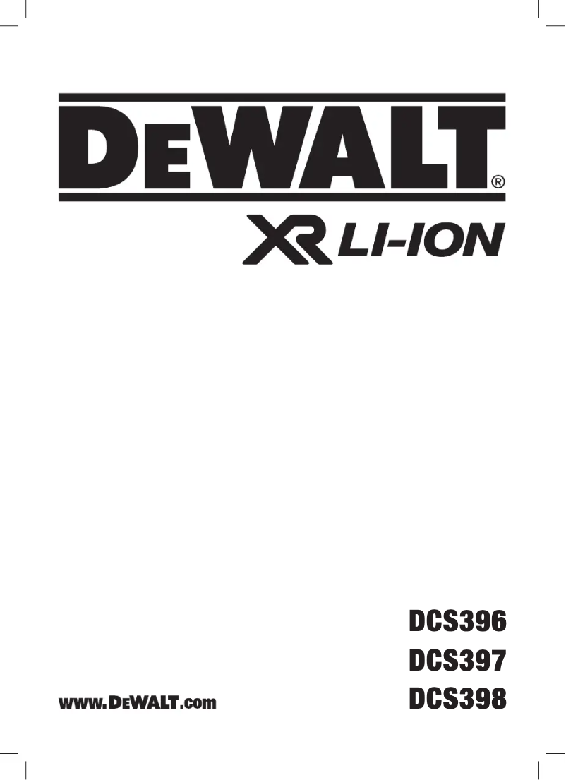 Page n°1 - Manuel utilisateur DeWalt DCS396