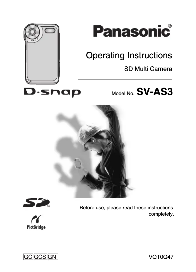 Page 1 de la notice Manuel utilisateur Panasonic D-Snap SV-AS30