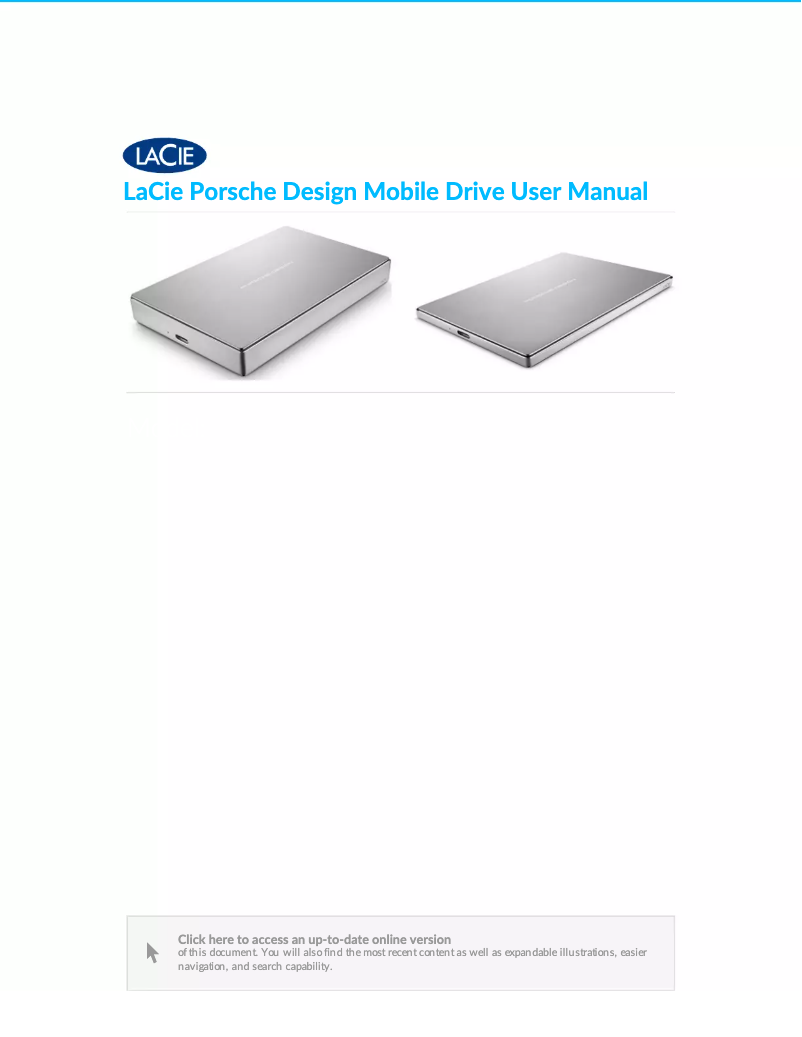 Page n°1 - Manuel utilisateur LaCie Mobile drive USB-C