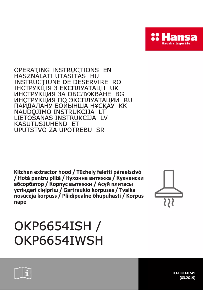 Page n°1 - Manuel utilisateur Hansa OKP6654IWSH