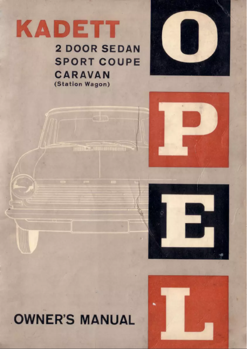 Image de la première page du manuel de l'appareil Kadett (1963)