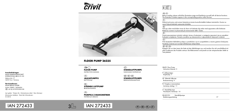 Page 1 de la notice Manuel utilisateur Crivit IAN 300005