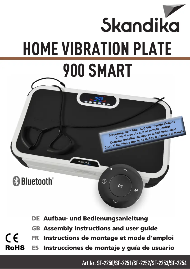 Page n°1 - Manuel utilisateur Skandika Vibration Plate 900 Smart