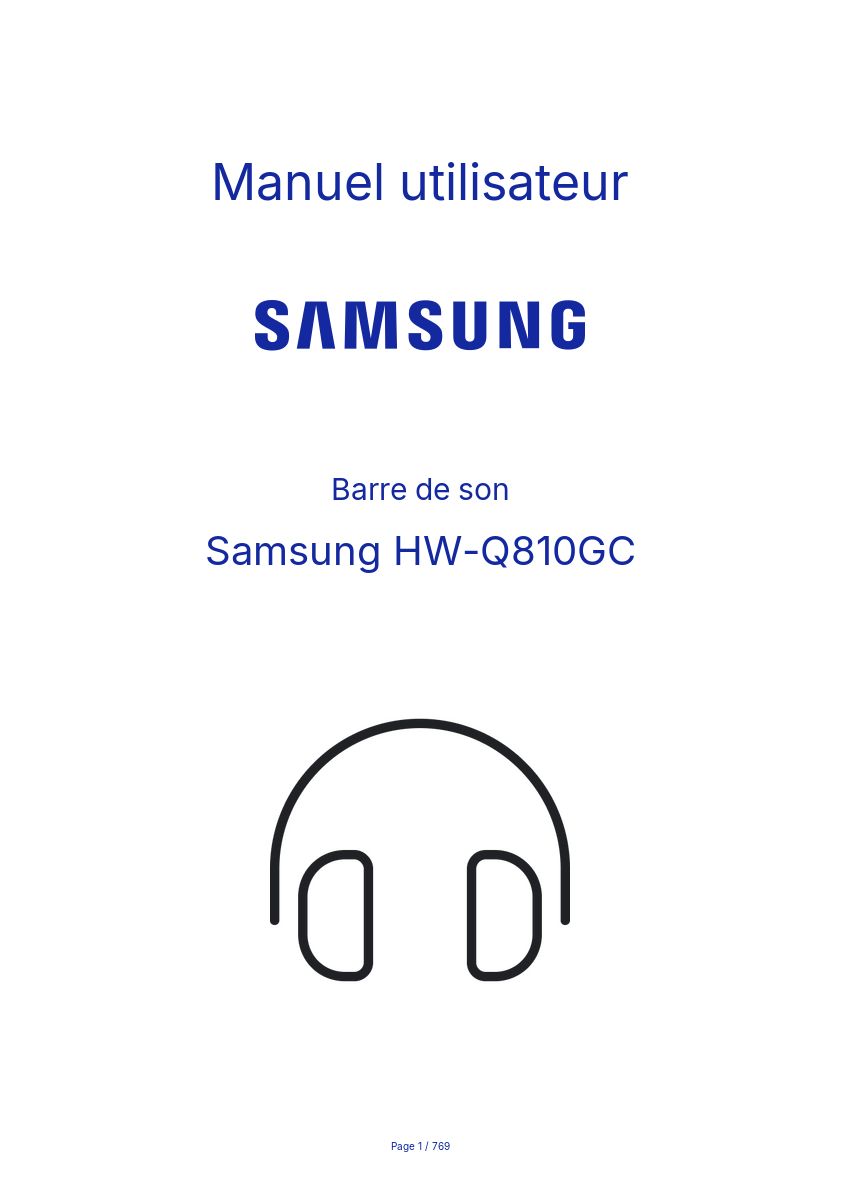 Image de la première page du manuel de l'appareil HW-Q810GC