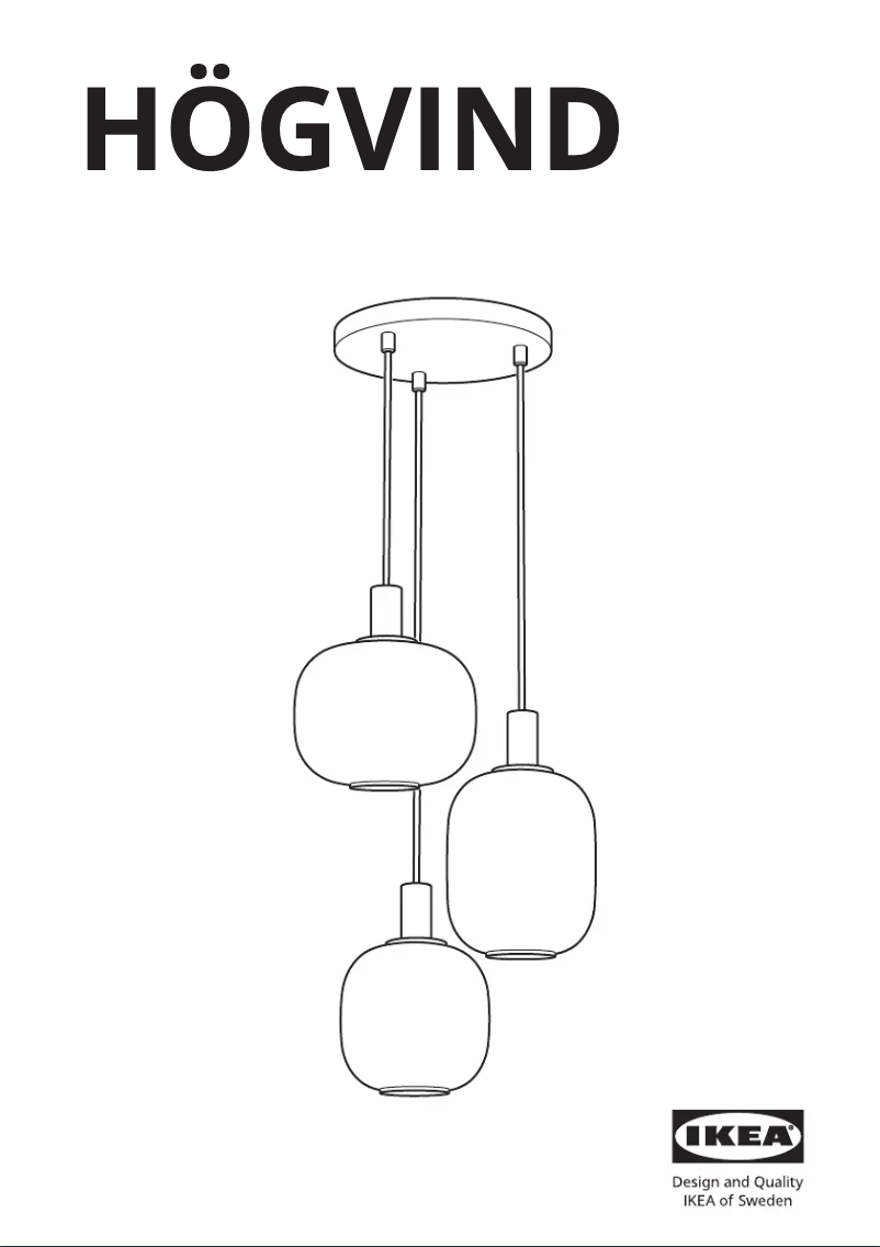 Page 1 de la notice Manuel utilisateur Ikea HÖGVIND 404.992.62